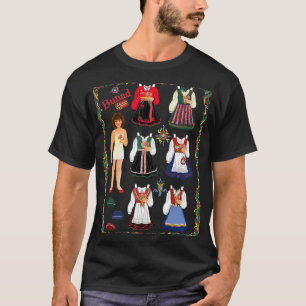 T-shirt Costume Bunad Poupées en papier norvégien