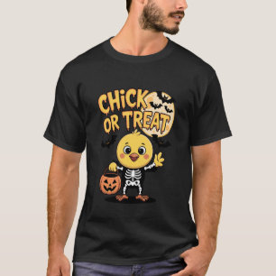 T-shirt Costume Chick or Treat Halloween Drôle de Poulet S