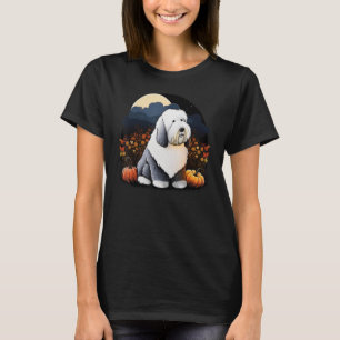 T-shirt Costume citrouille Bobtail sur Old English Sheepdo