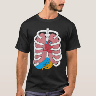 T-shirt Costume d'anatomie en étau Drôle Skeleton Organ Hu