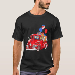 T-shirt Costume de ballon du 4 juillet avec camion rouge e