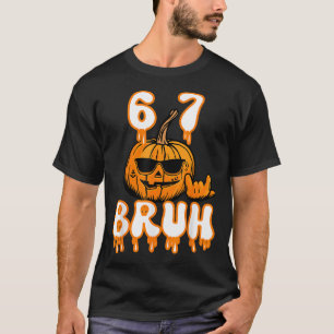 T-shirt Costume de brainrot de 67 memes d'Halloween Enfant