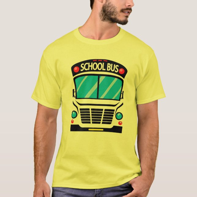 T-shirt Costume De Bus Pour Adultes Et Enfants À L'École H (Devant)