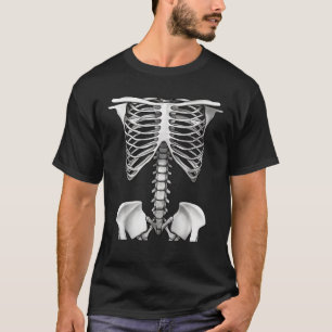 T-shirt Costume de Cage Thoracique de Squelette pour Homme