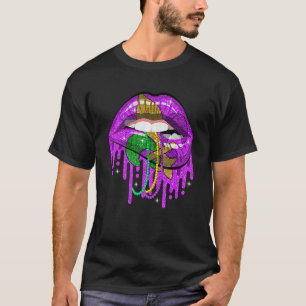 T-shirt Costume de Carnaval Mardi Gras Violet & Or Fleur D