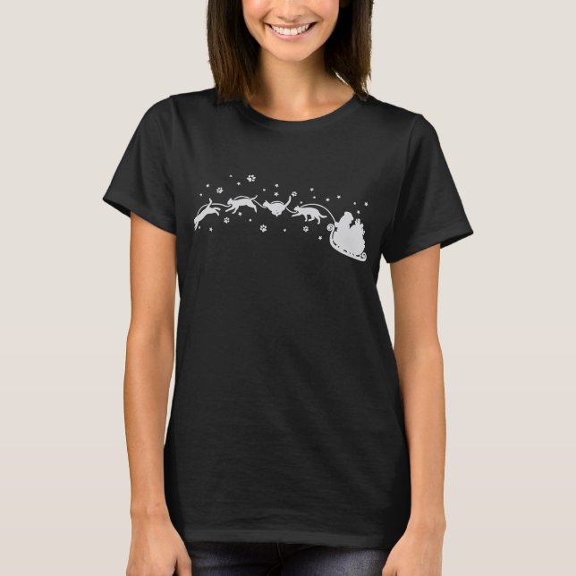 T-shirt Costume de chat amusant Funny Kitten Père Noël (Devant)