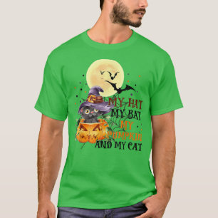 T-shirt Costume de chat noir vintage Halloween Chapeau de