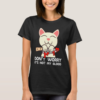 T-shirt Costume de chat tenant un couteau ce n'est pas le 