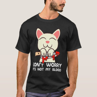 T-shirt Costume de chat tenant un couteau ce n'est pas le 