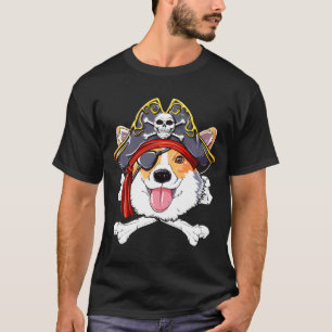T-shirt Costume de corgi Pirate Jolly roger Drapeau Crossb