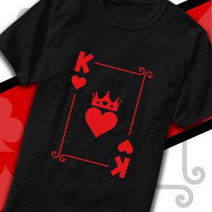T-shirt Costume de couple King Queen jumelé King of Hearts
