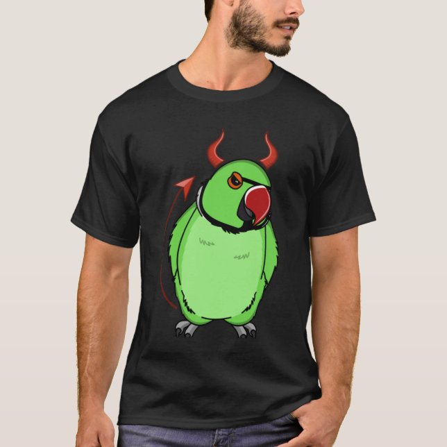 T-shirt Costume de diable effrayant Perroquet I Green Indi (Devant)