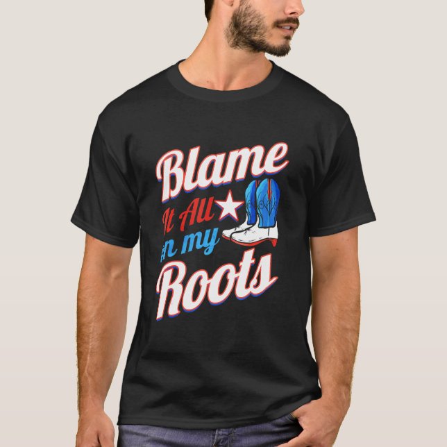 T-shirt Costume de fille de pays Bottes jolie fille de fil (Devant)