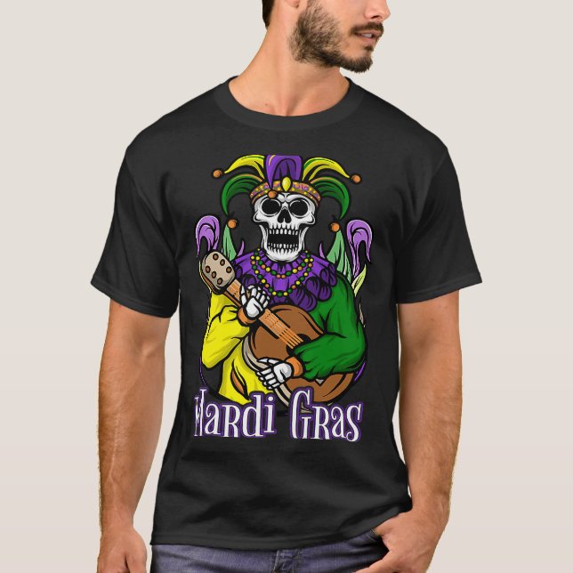 T-shirt Costume de guitare squelette Mardi Gras 2023 femme (Devant)