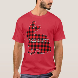 T-shirt Costume de la fête de Pâques Lapin Rouge Plaid Gra