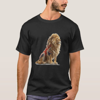 T-shirt Costume de lion britannique cool pour garçons et f