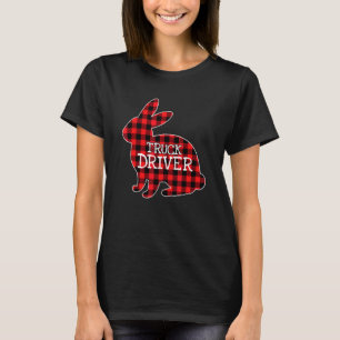 T-shirt Costume de Pâques Bunny Rouge Plaid Camion Graphiq