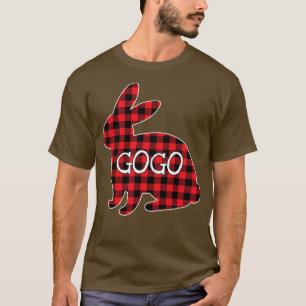T-shirt Costume de Pâques Femme Lapin Rouge Plaid Graphiqu