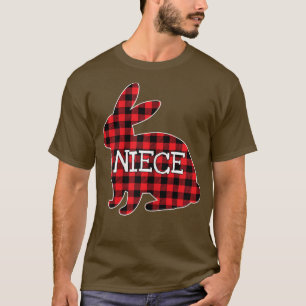 T-shirt Costume de Pâques Jour Rouge Lapin Plaid Graphic N