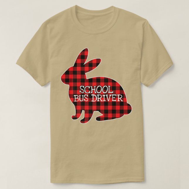 T-shirt Costume de Pâques Red Plaid Bunny Graphic School  (Design devant)