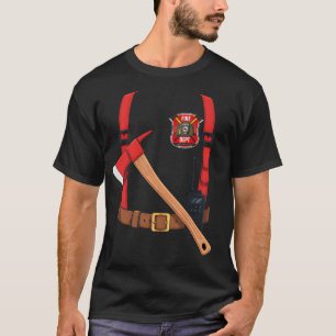 T-shirt Costume de pompier Halloween tenue de pompier feu