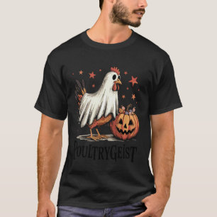 T-shirt Costume de poulet fantôme drôle d'Halloween Poultr