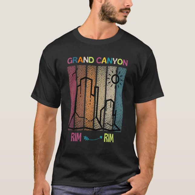 T-shirt Costume de Randonnée rétro Grand Canyon Rim (Devant)