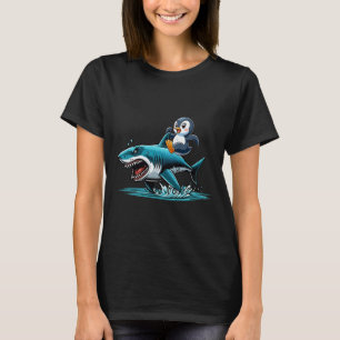 T-shirt Costume de requin Penguin équitation Sea Amoureux