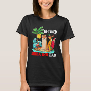 T-shirt Costume de retraite Shiba Inu Papa Relié Drôle Chi