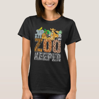 T-shirt Costume de soigneur de zoo Zèbre Impression sauvag