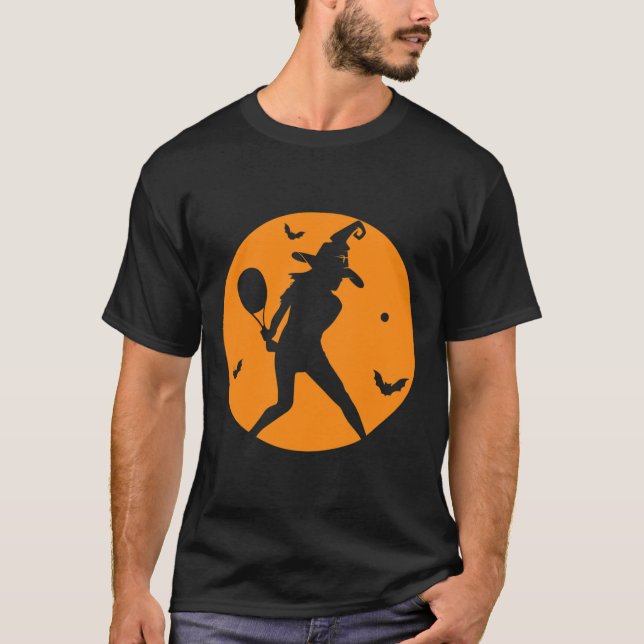 T-shirt Costume De Sorcière Halloween Tennis Pour Les Joue (Devant)