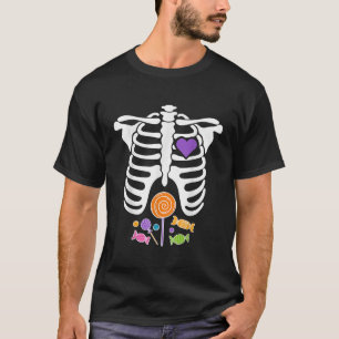 T-shirt Costume de squelette Halloween Candy Xray pour hom