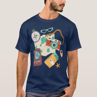 T-shirt Costume de vacances de Touriste Appareil photo Pas