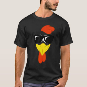 T-shirt Costume de visage de poulet d'Halloween paresseux