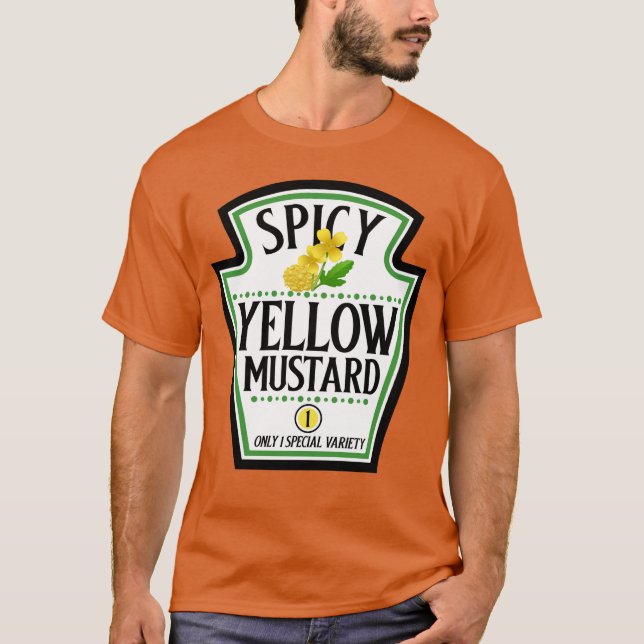 T-shirt Costume d'Halloween à la moutarde jaune épicée  (Devant)