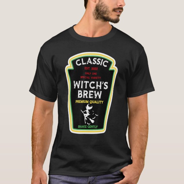 T-shirt Costume d'Halloween, brasse de sorcière, hachette  (Devant)