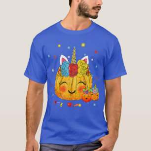 T-shirt Costume d'Halloween Cute Unicorn Citrouille cuillè