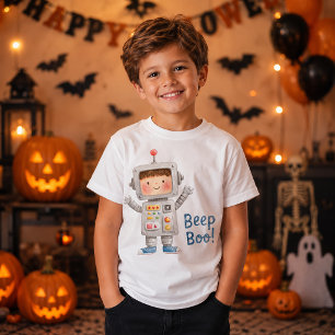 T-shirt Costume d'Halloween de garçon robot mignon Beep Bo