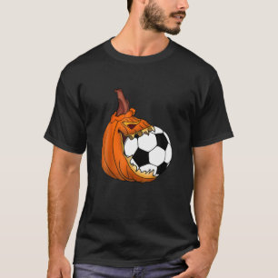 T-shirt Costume d'Halloween de la boule de soccer citrouil