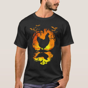 T-shirt Costume d'Halloween de poulet Citrouille Amoureux 