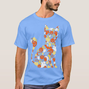 T-shirt Costume d'Halloween drôle chat citrouille Lune de