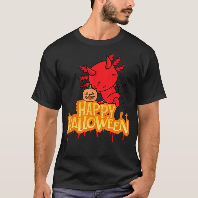 T-shirt Costume d'Halloween facile Axolotl enfants Axolotl (Devant)