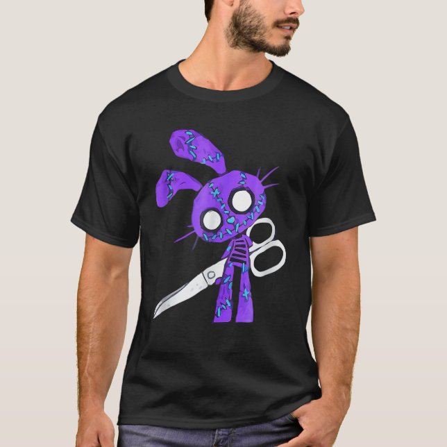 T-shirt Costume d'Halloween Lapin Adulte Effrayant Avec Ci (Devant)