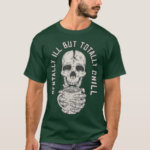 T-shirt Costume d'Halloween malade mental mais totalement 