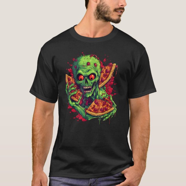 T-shirt Costume d'Halloween Pizza Zombie (Devant)