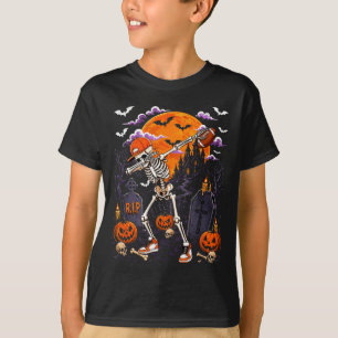 T-shirt Costume d'Halloween squelette dabbing joueur de fo