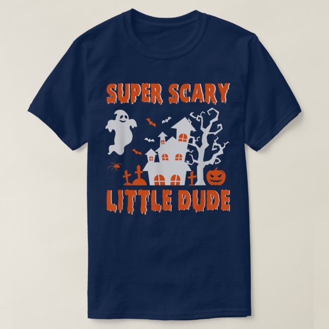 T-shirt Costume d'Halloween super effrayant Petit Mec (Design devant)