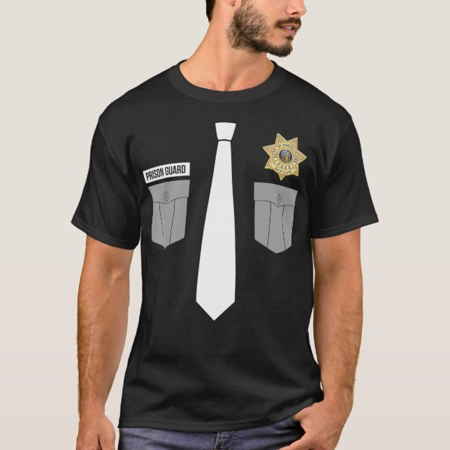 T-shirt Costume d'Halloween uniforme de l'agent correction (Devant)