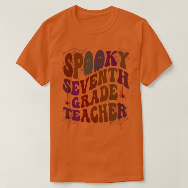 T-shirt Costume éffrayant ENSEIGNANT DE 7E ANNÉE Voici Mon (Design devant)