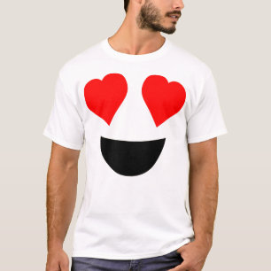 T-shirt Costume Emoji Halloween Mignonne Coeur yeux visage